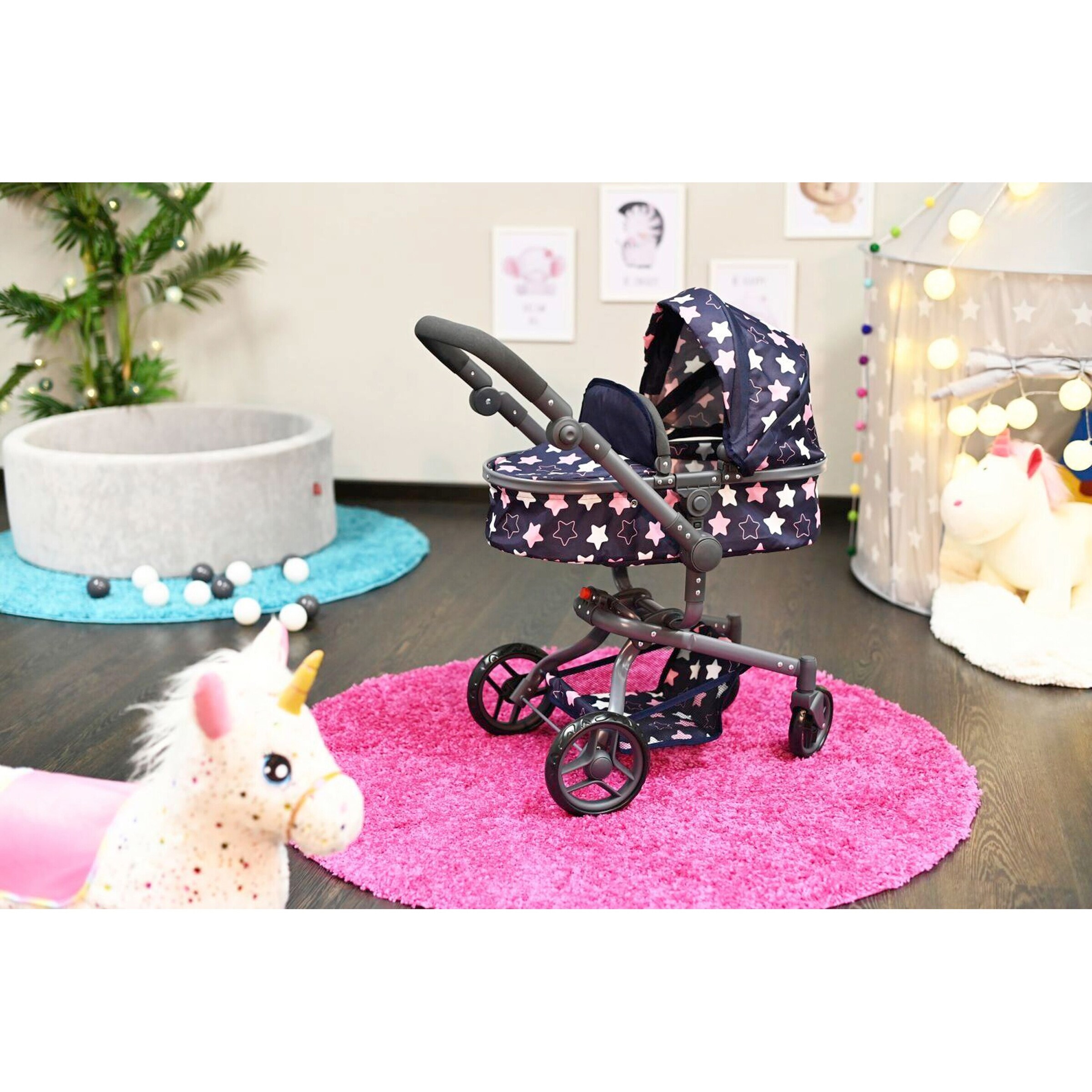 Knorrtoys Puppenwagen Boonk Star blue pink