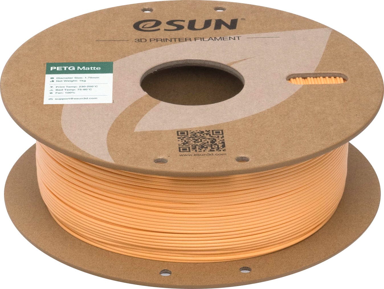 eSUN  PETG-Matte Apricot, 1,75 mm / 1000 g    Mattes PETG Filament in Apricot