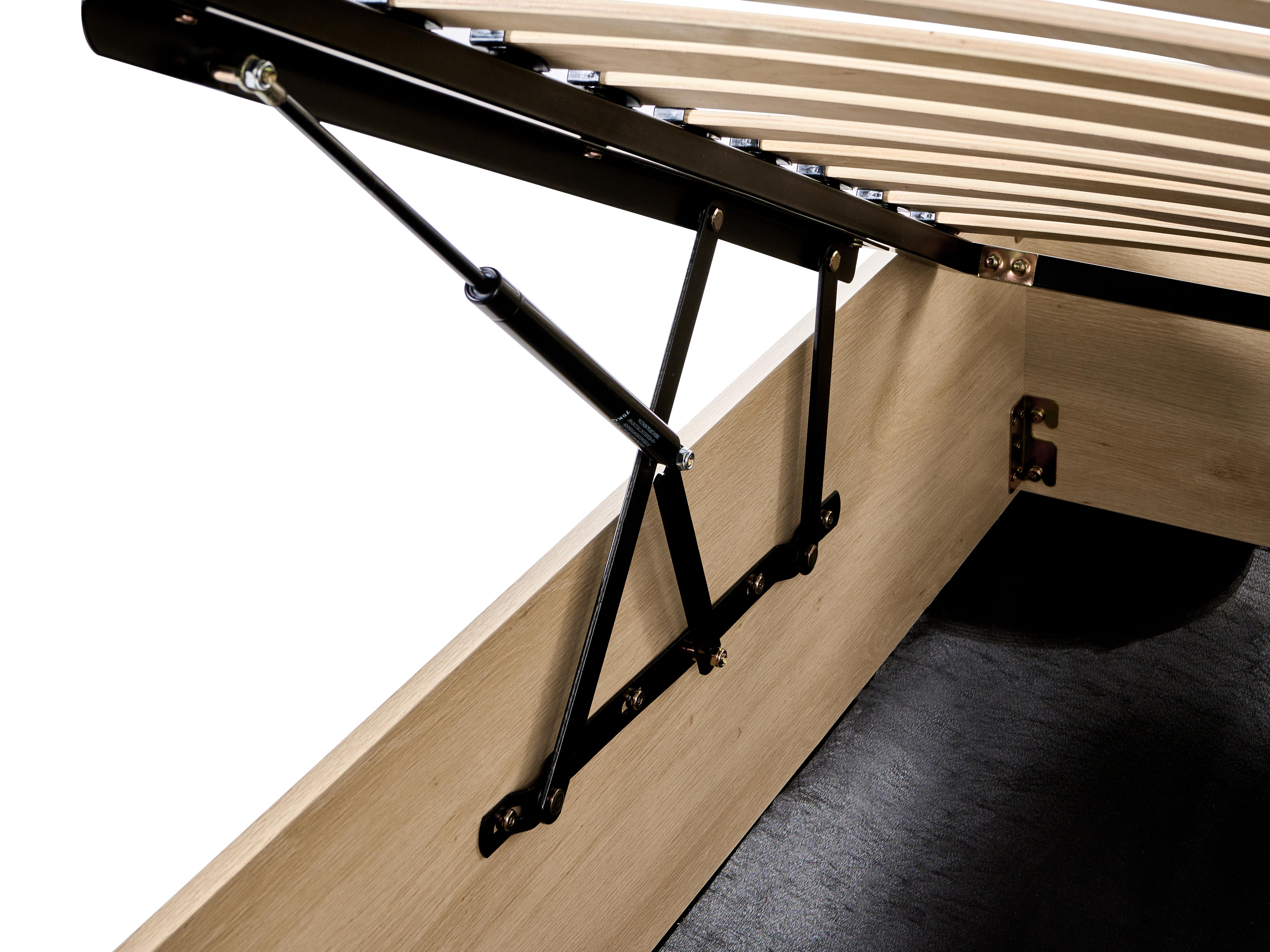 Opbergbed zonder hoofdbord ETEL 180 x 200 cm Lichtbruin