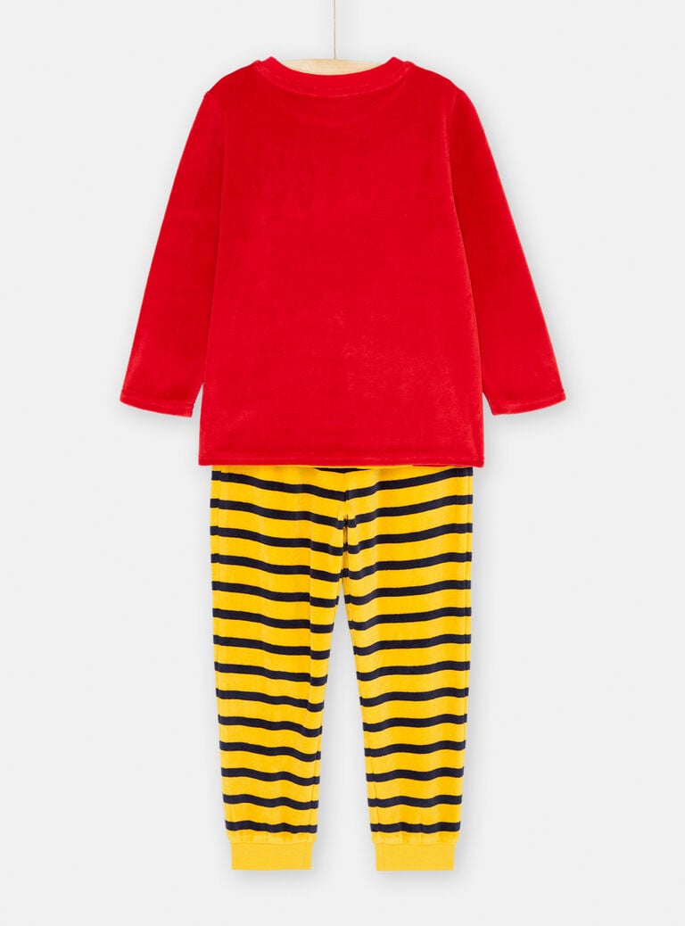 Ensemble pyjama jaune et rouge