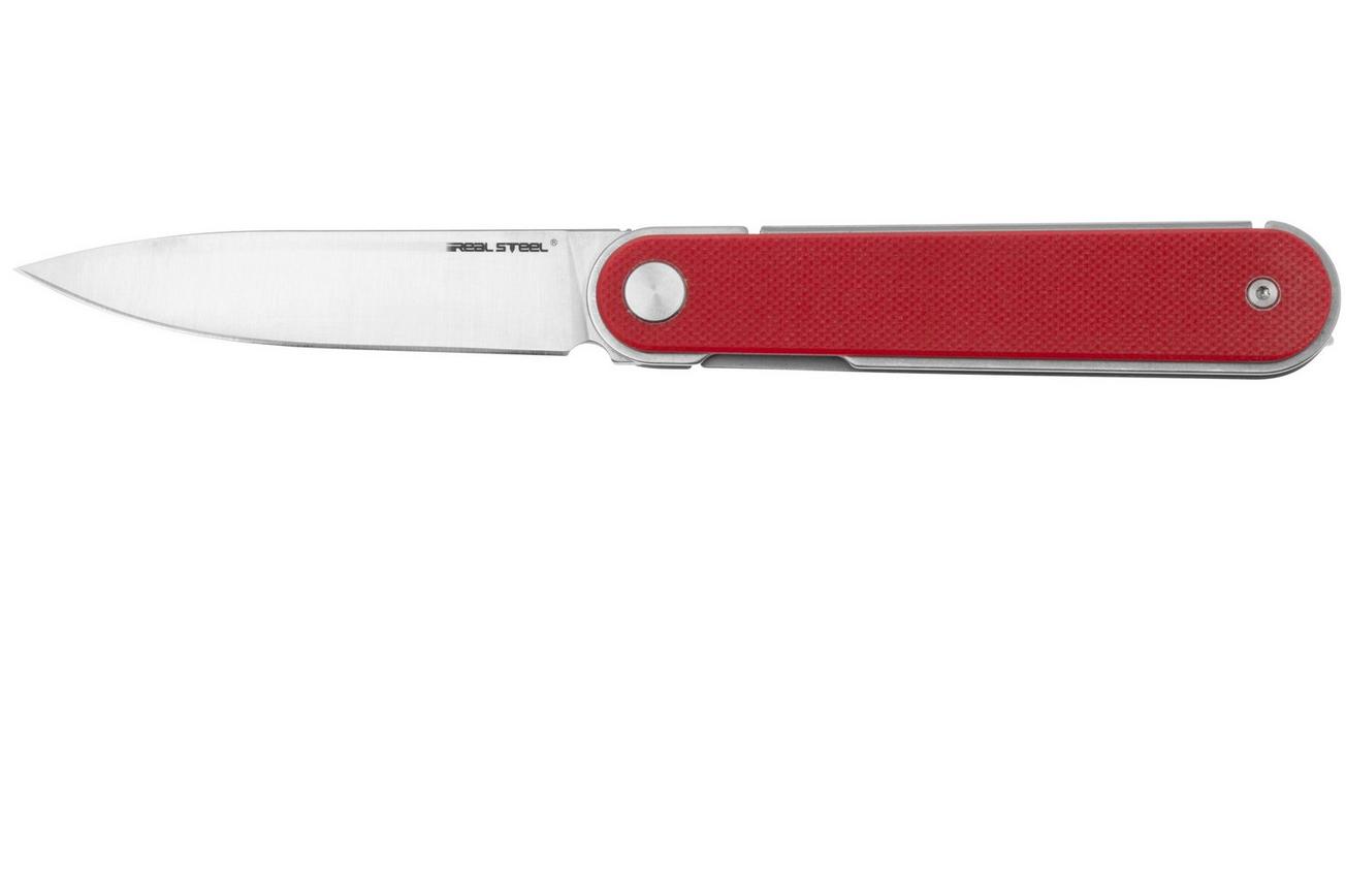 Real Steel Iris Front Flipper 8061BR Satin 12C27, Red G10, zakmes