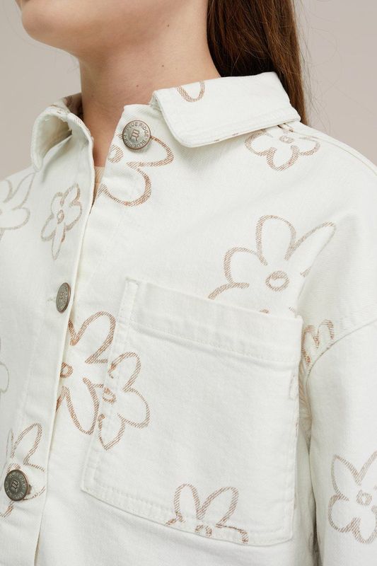 WE Fashion Tussenjas  bruin / offwhite