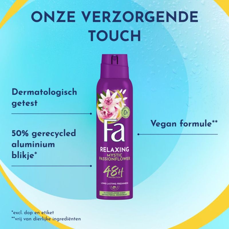 Fa - Mystic Moments - Deodorant - Passiebloem - Voordeelverpakking - 6x 150ml