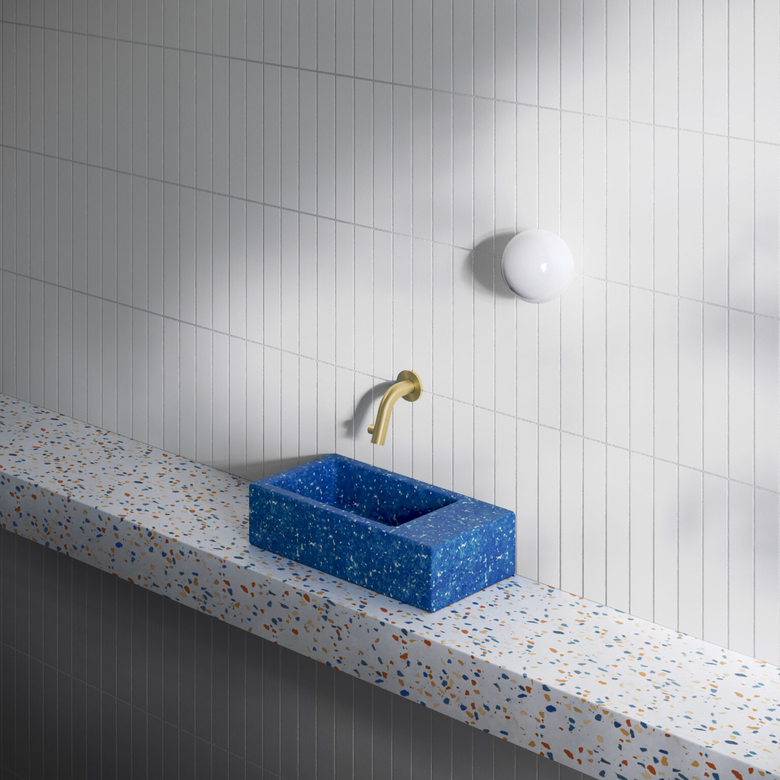 Clou Flush 3 fontein gerecycled polyethyleen 36cm zonder kraangat rechts middernacht