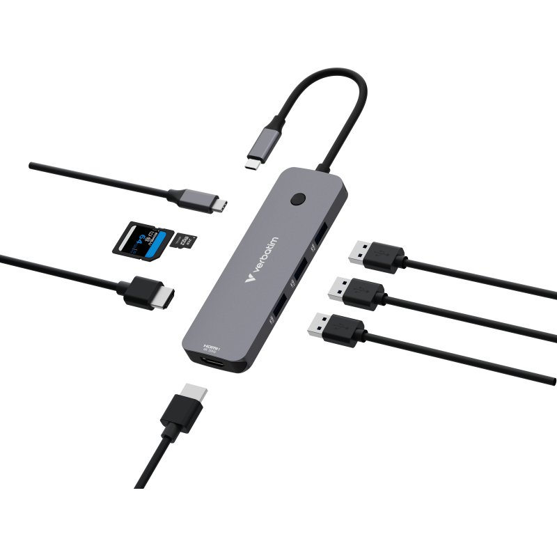 Verbatim CMH-08 USB Type-C 5000 Mbit/s Argent