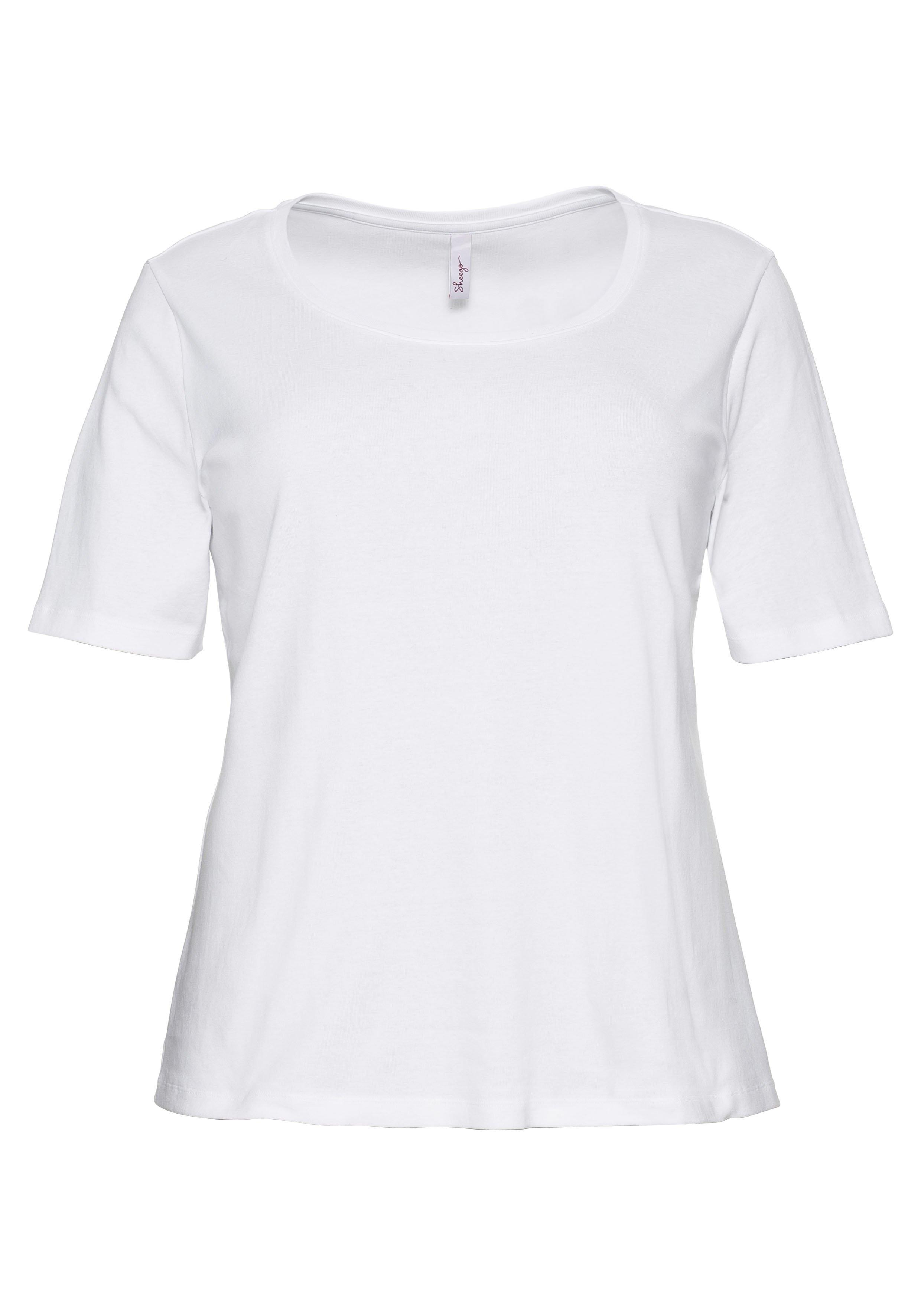 T-Shirt mit tiefem Ausschnitt und längerem Ärmel