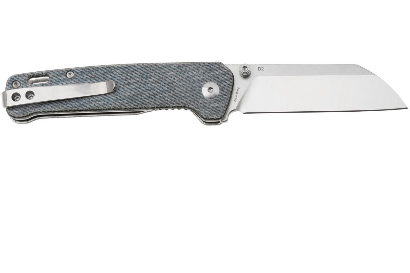 QSP Knife Penguin V2 QS130V2-B1 Two-Tone D2, Denim Micarta, zakmes
