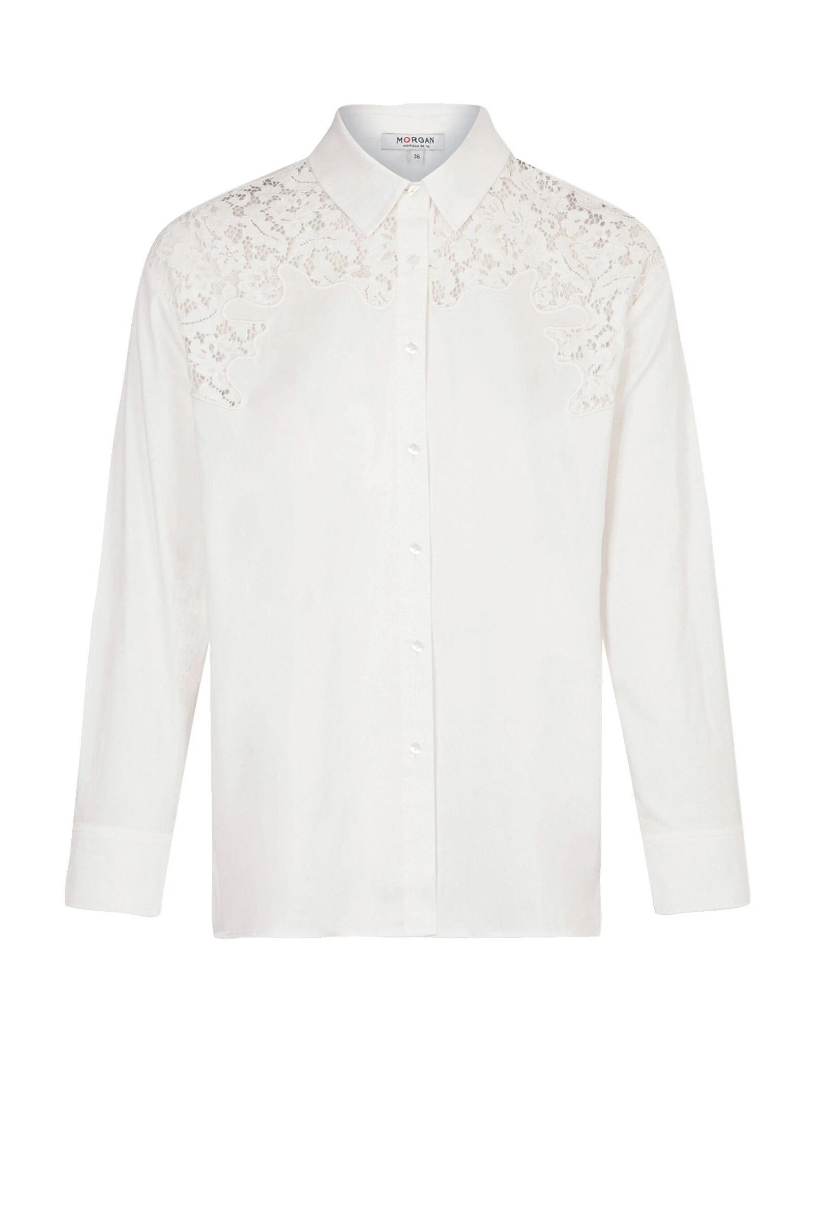 Morgan semi-transparante blouse ecru