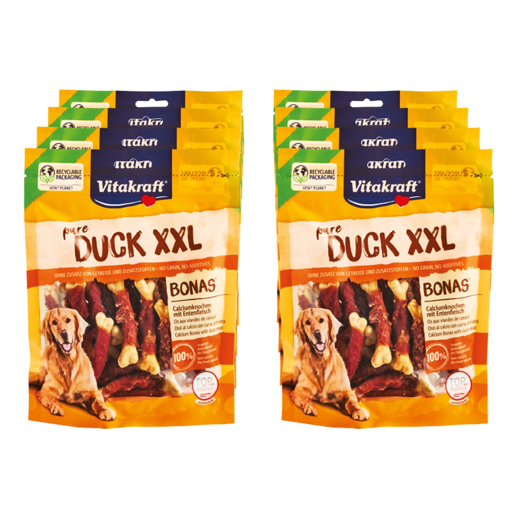 Vitakraft Duck Bonas XXL Calciumknochen mit Entenfleisch 200 g, 8er Pack