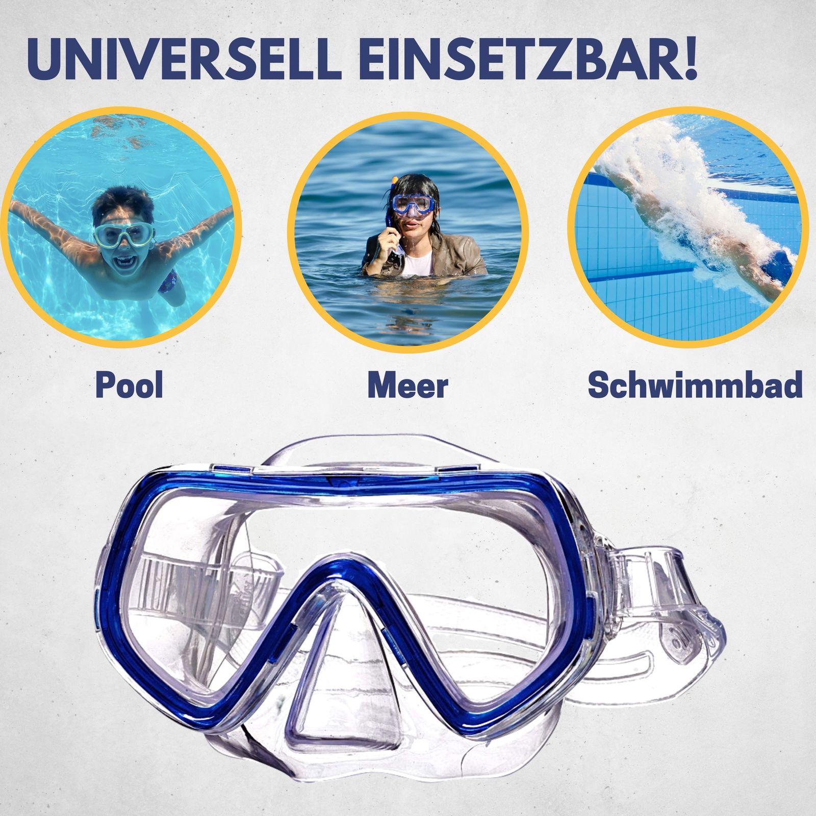 Best Sporting Tauchmaske Piranha I Kinder Schwimmbrille mit extra großes Sichtfeld I Kleine Tauchbrille mit Kopfband, bis zu 44 cm verstellbar I Salzwasserresistentes Kopfband
