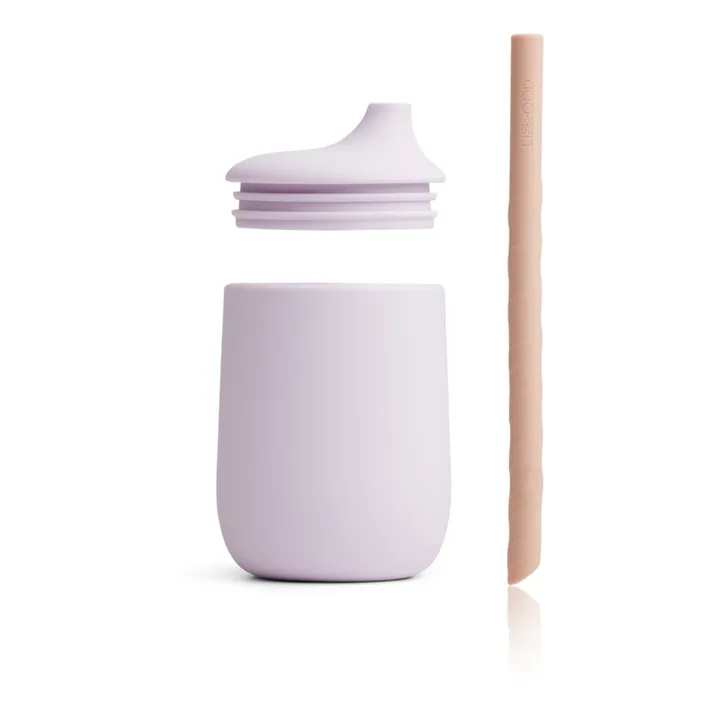 Liewood Gobelet avec paille Ellis en silicone - Set de 2 | Lavande