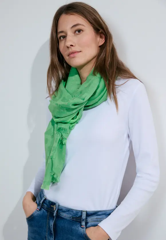 Schal mit Fransen - celery green