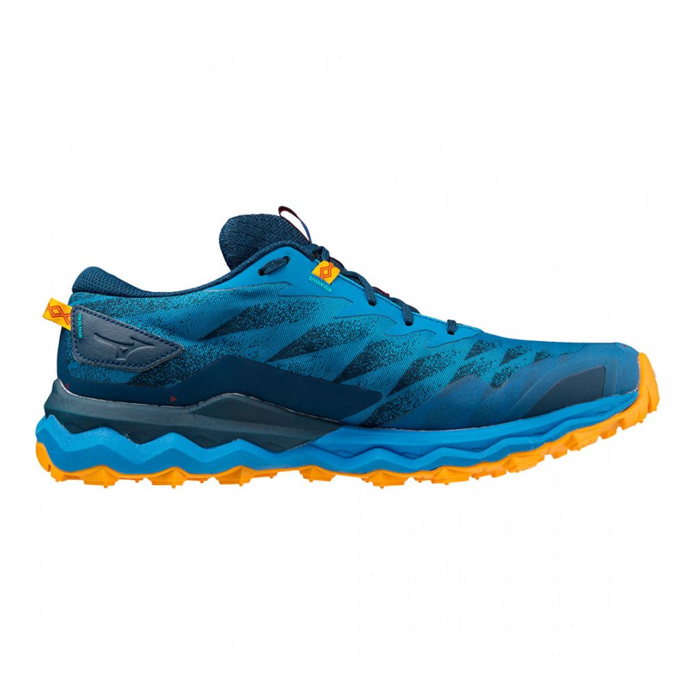 Mizuno WAVE DAICHI 7 - Chaussures trail Homme cloisonné/zinnia/blueopal
