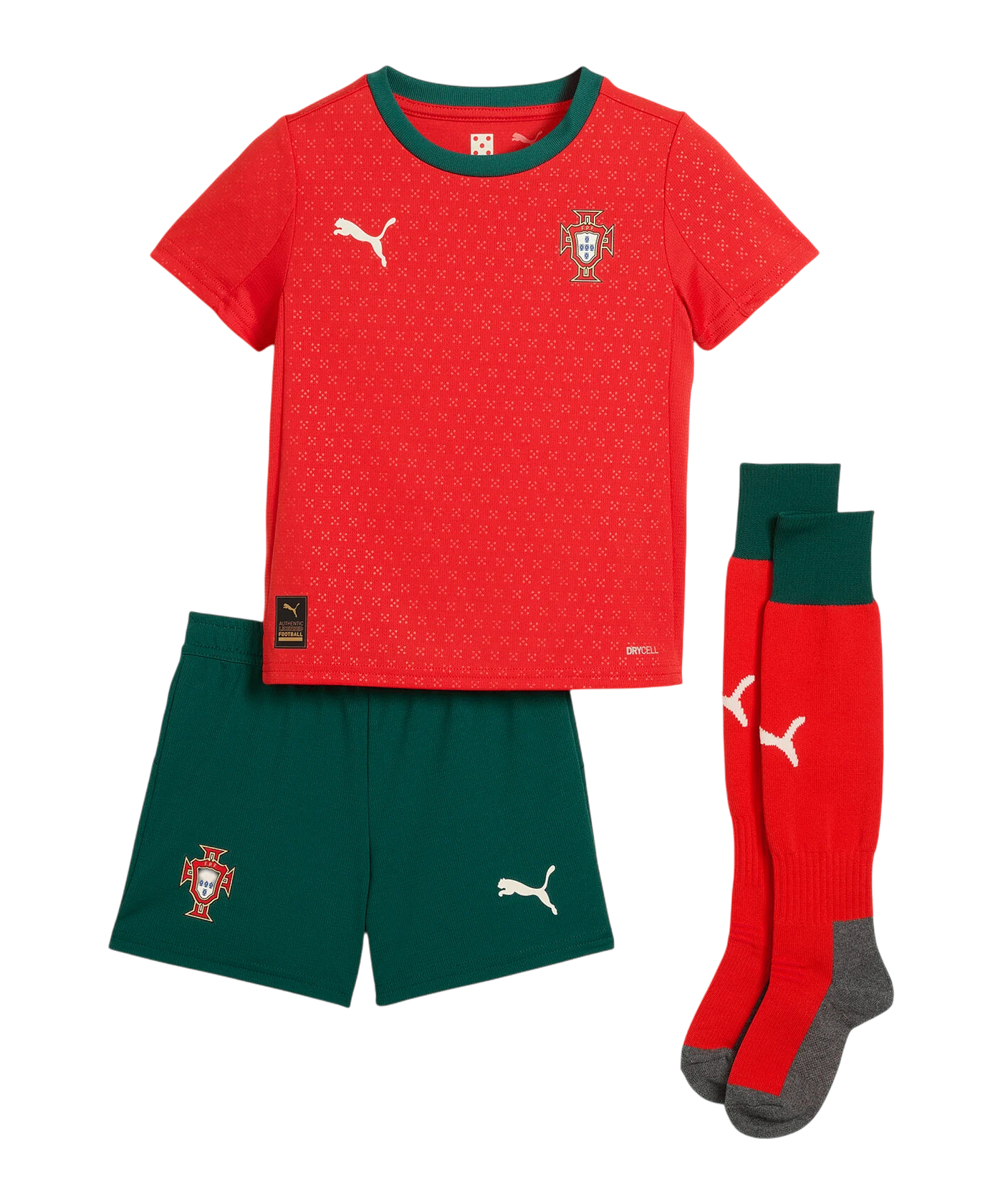PUMA Portugal Minikit Trikot Set Home 2025 Kids Rot F01
