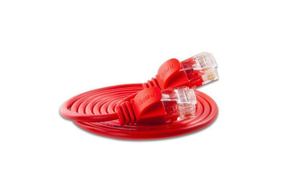 Slimpatchkabel RJ-45 - RJ-45, Cat 6, UTP, 5 m, RotLightpatchkabel rund, ungeschirmtes Twisted-Pair-Kabel (U/UTP) mit Klinkenschutz