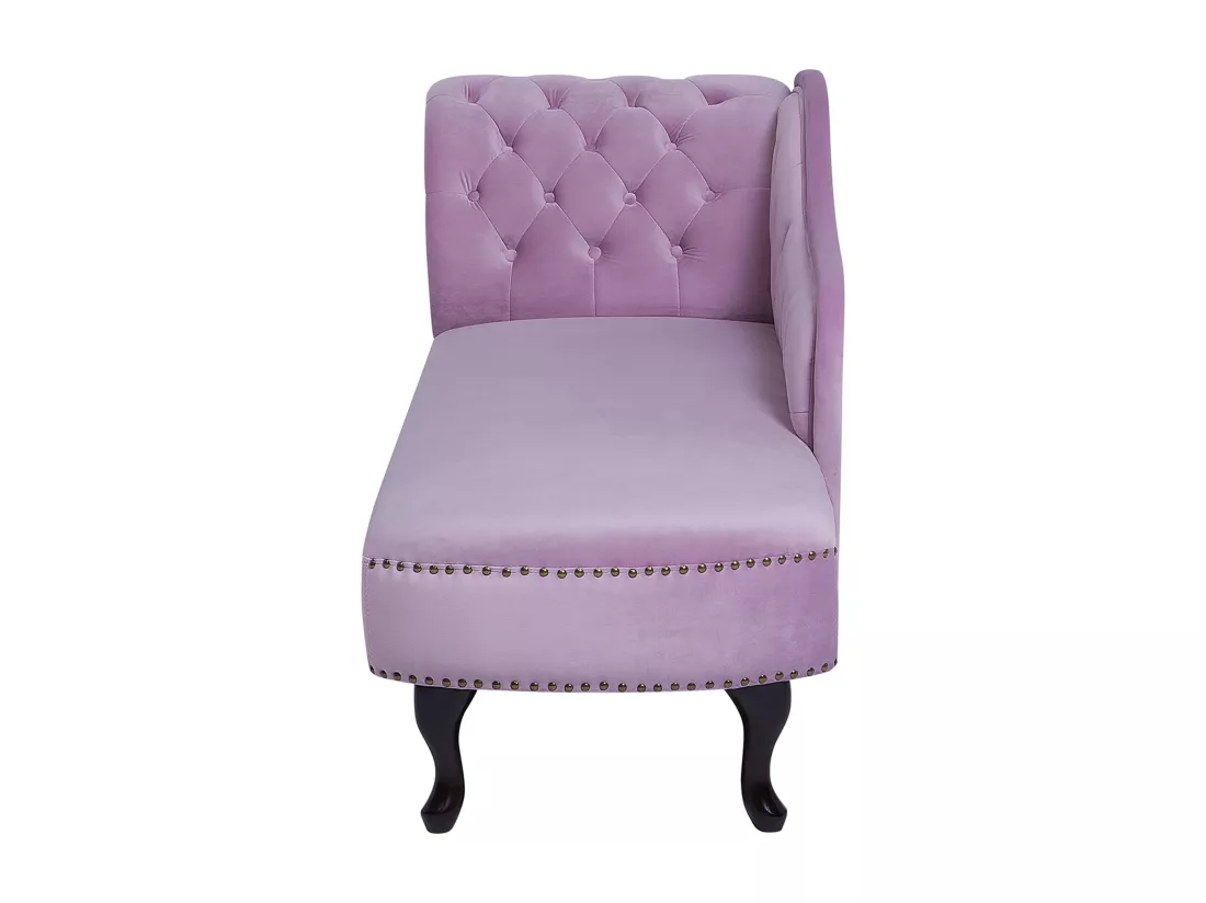 Méridienne en velours violet clair côté droite NIMES