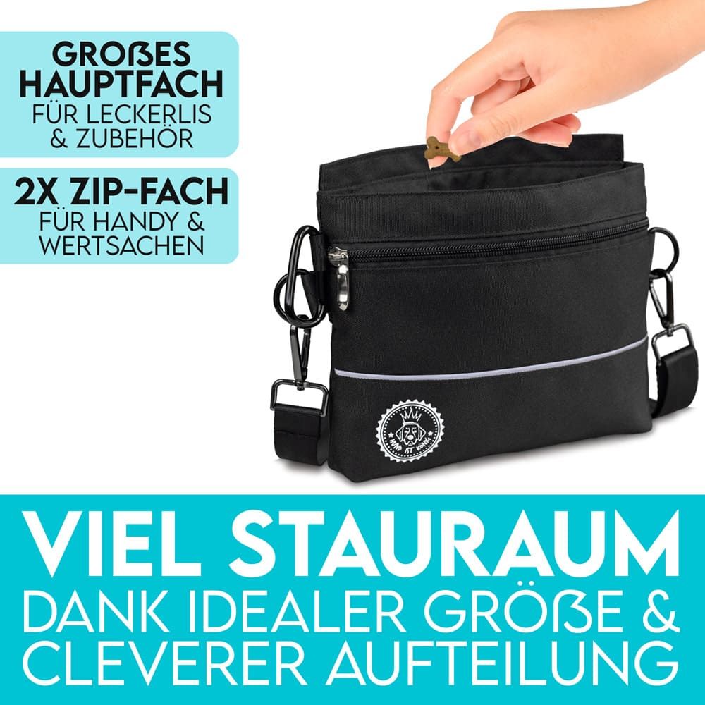 HUND IST KÖNIG® Leckerlietasche für Hunde mit Einhand-Magnet-Verschluss für Gassi & Hundetraining