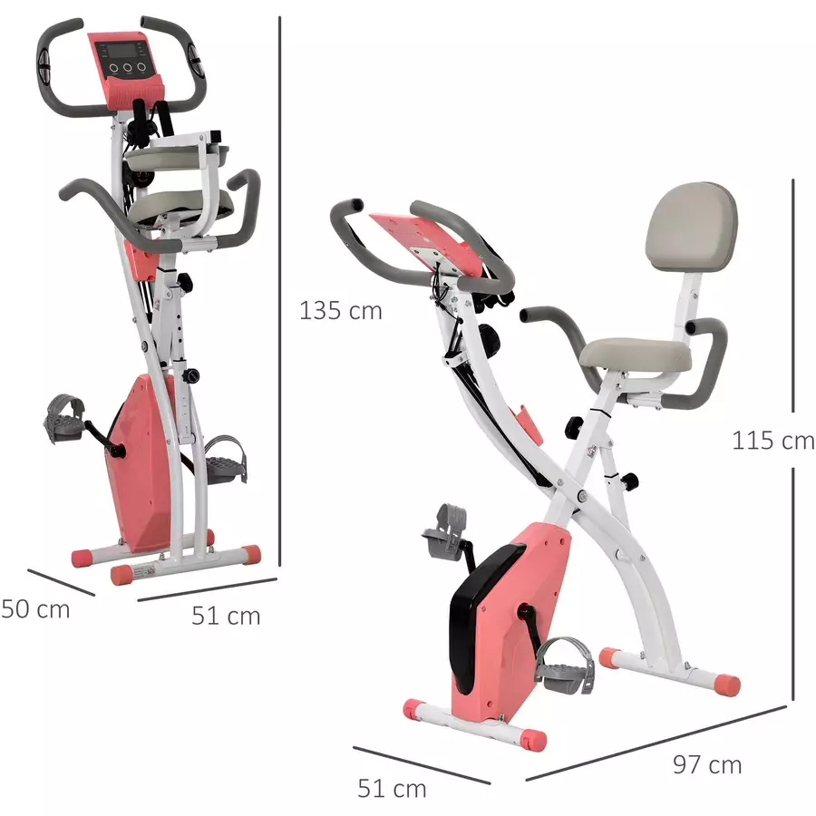 HOMCOM Fahrradtrainer mit LCD Display rosa, weiß