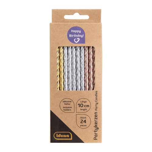 Idena Partykerzen gold silber kupfer