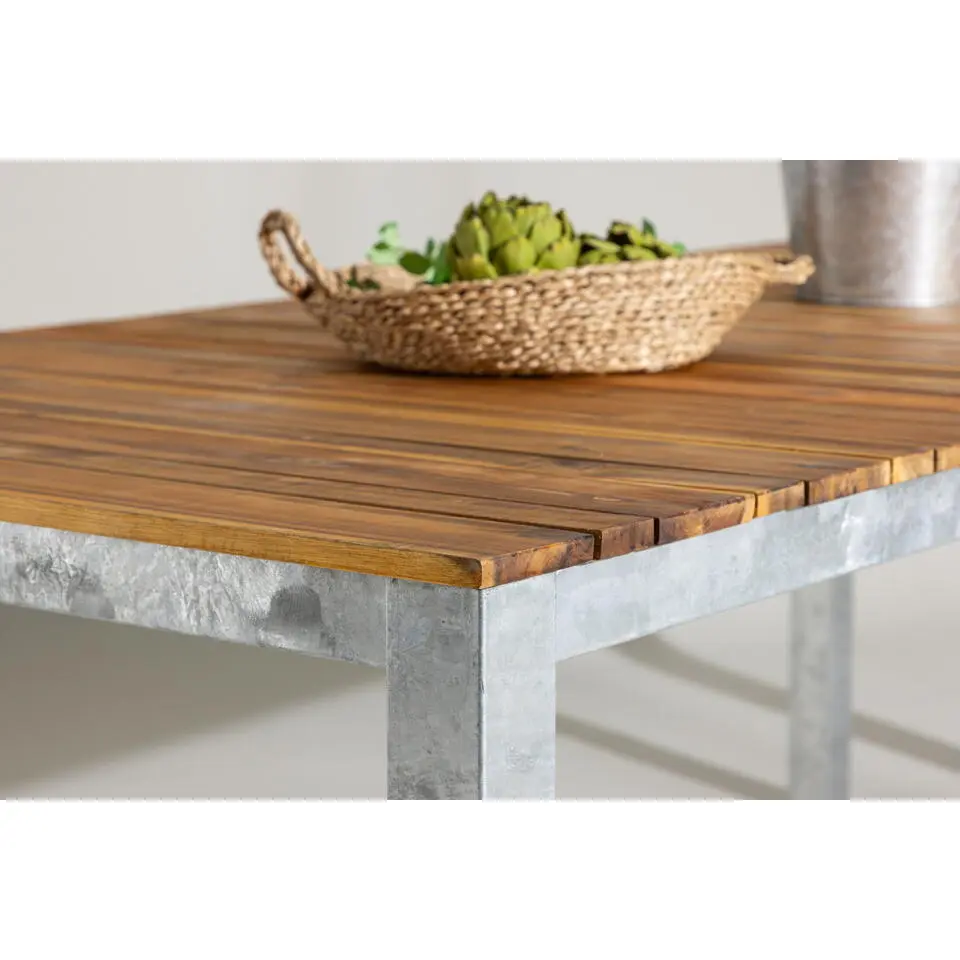 Tuintafel Acaciahout/Metaal - 200x100x74cm - Zenia