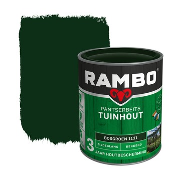 Rambo Pantserbeits Tuinhout zijdeglans dekkend bosgroen 750 ml