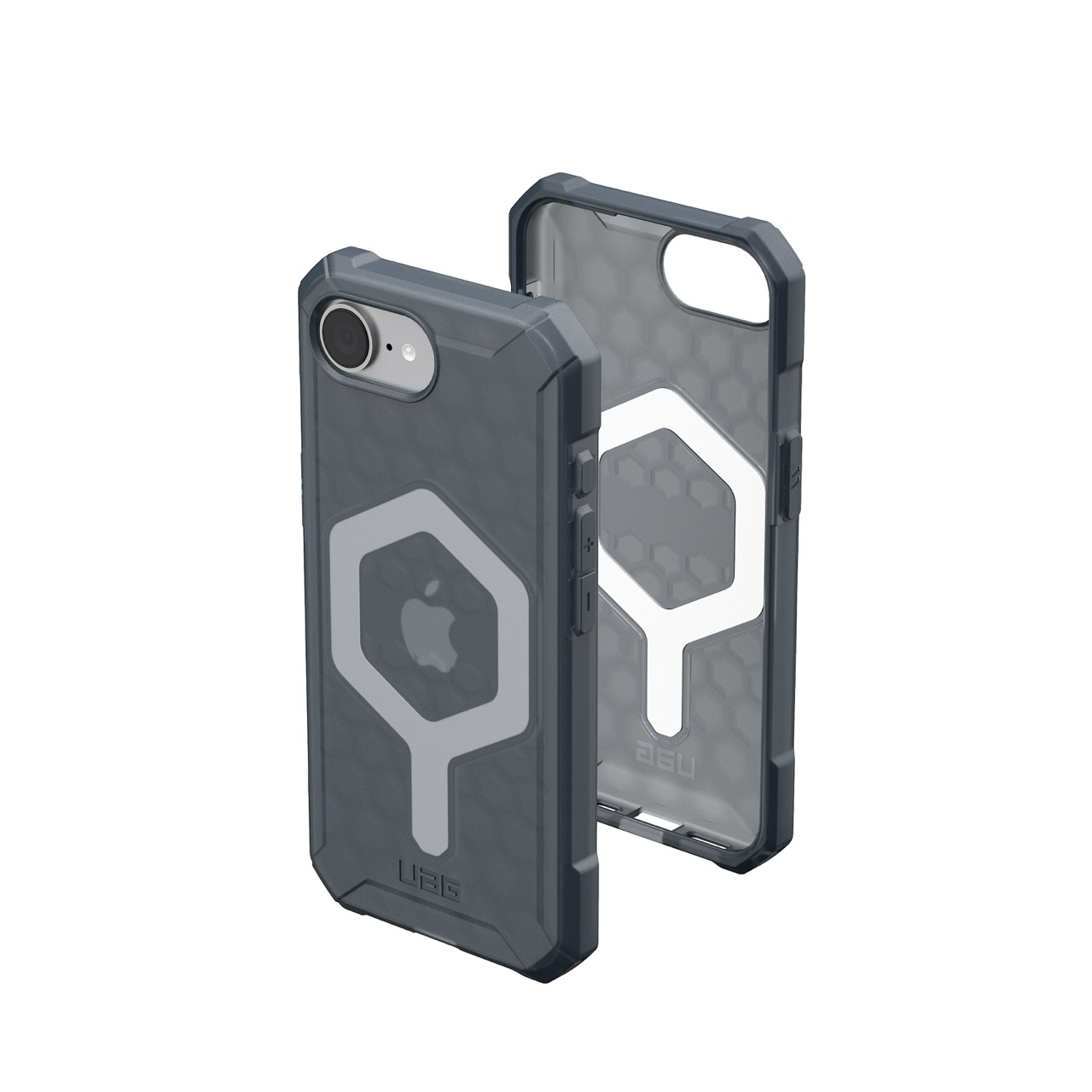 iPhone 16e MagSafe Schutzhülle Essential Armor (114496113131) - Ash (Schwarz / Transparent)