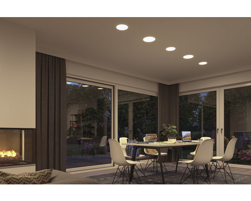 LED inbouwpaneel IP44 8,5W 750lm 4000K Ø 12,5 cm Inbouw Ø 4,5-10 cm VariFit Veluna satijn 230V