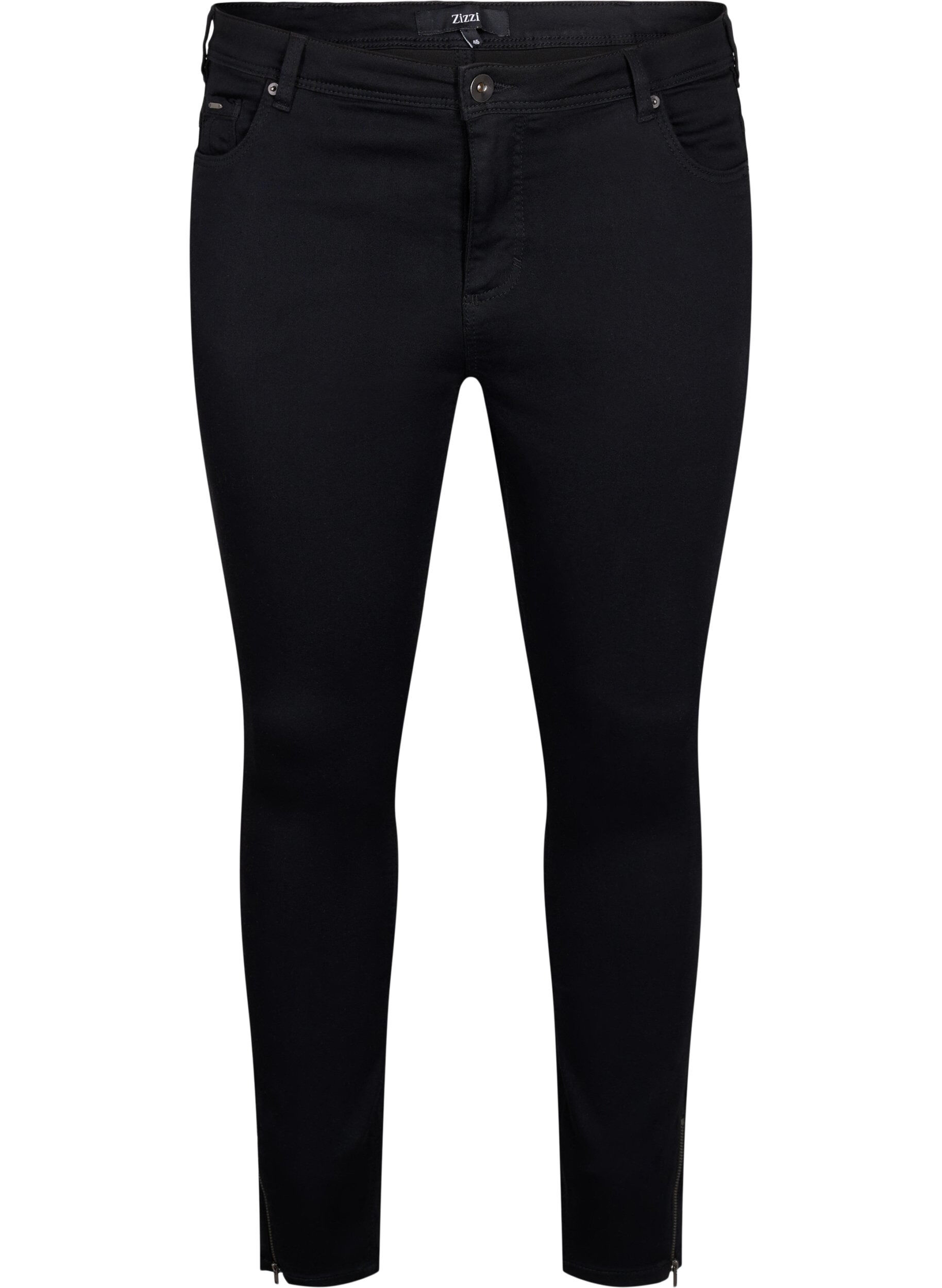 Cropped Amy jeans med lynlås