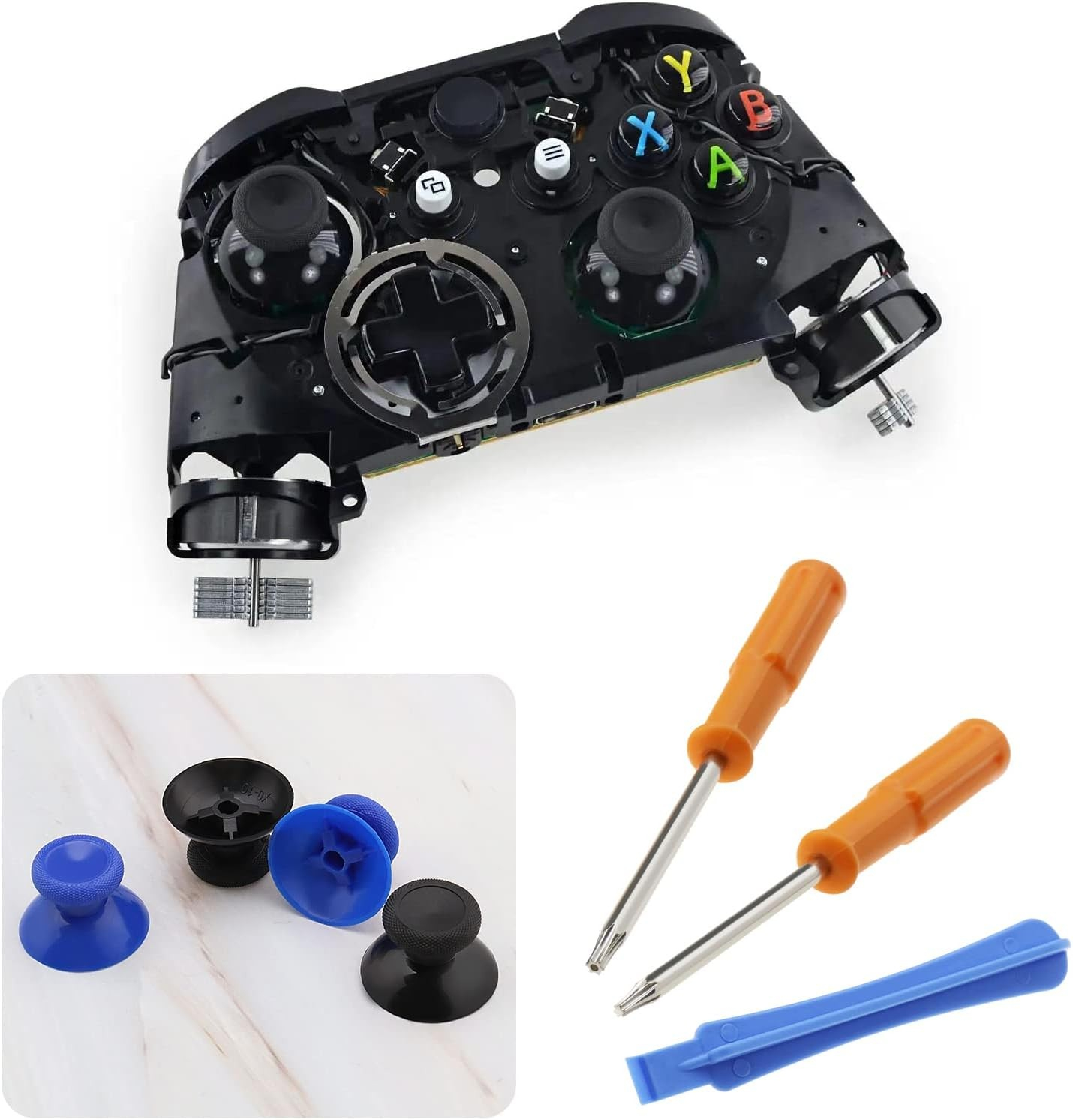 (15-tlg. Set) Xbox One Controller Reparatur Set und Joystick / Thumbstick Ersatz