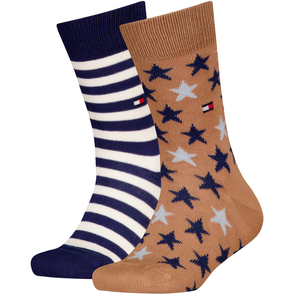 Køb Tommy Hilfiger Classic Khaki/Blue Kids Strømper 2-Pak Stars og Stripes | Luksusbaby