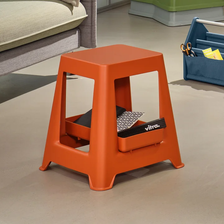 Vitra - Chap Tablett zu Hocker, dunkelgrau