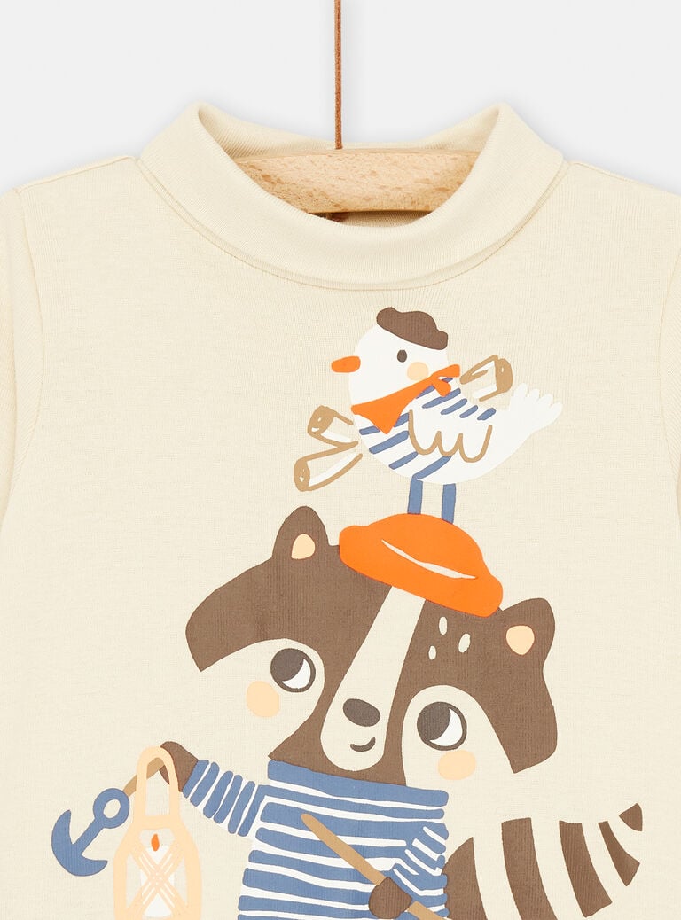 Sous-pull beige à motif animaux