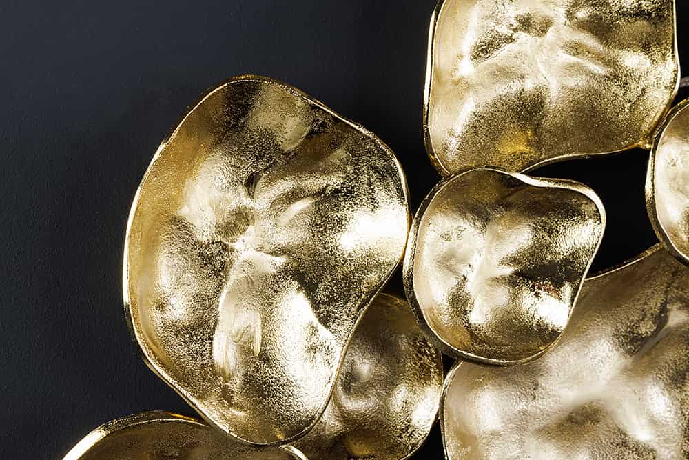 Moderne Wanddekoration VARIATION 105cm gold Metall handmade