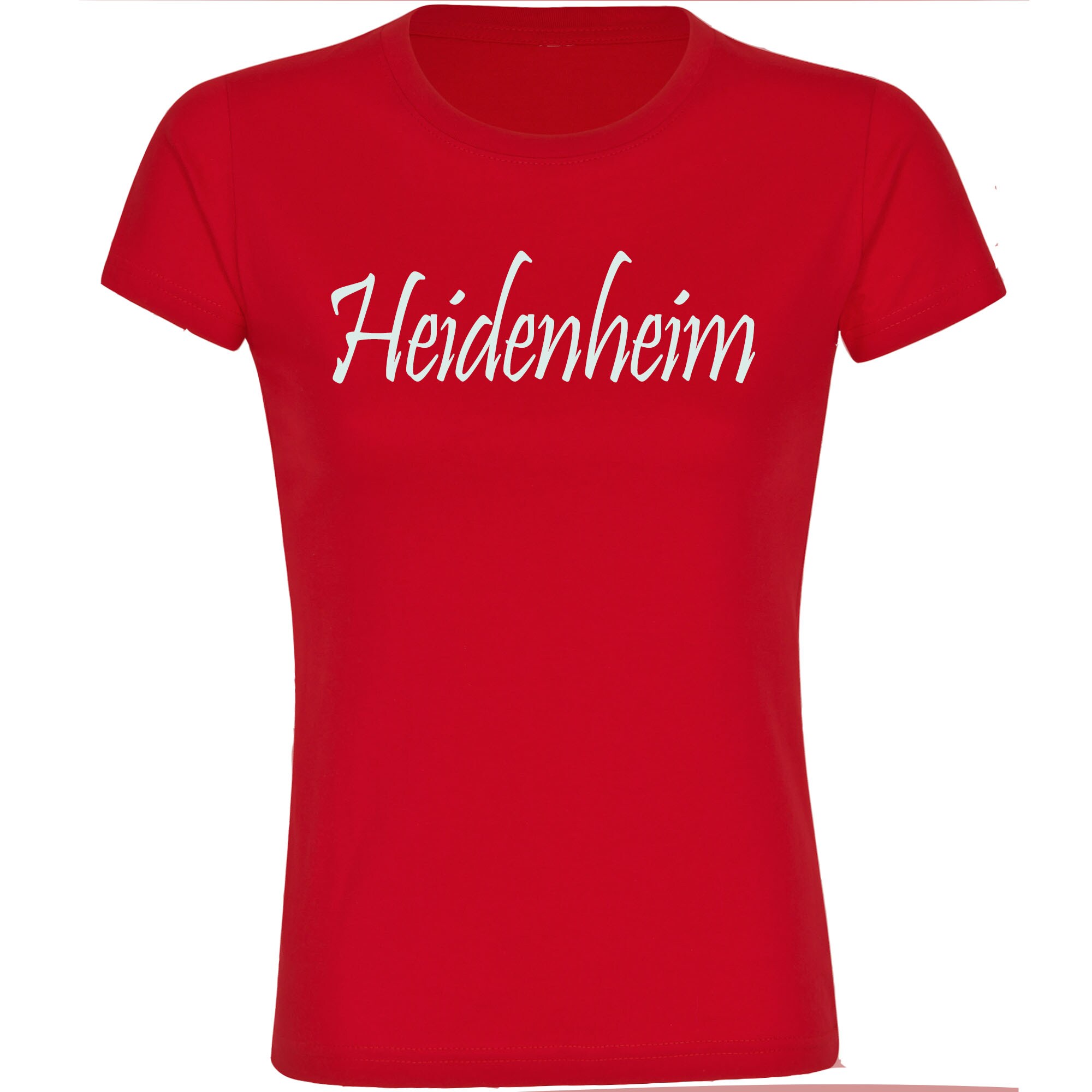 multifanshop® Damen T-Shirt - Heidenheim - Schriftzug - Druck weiß