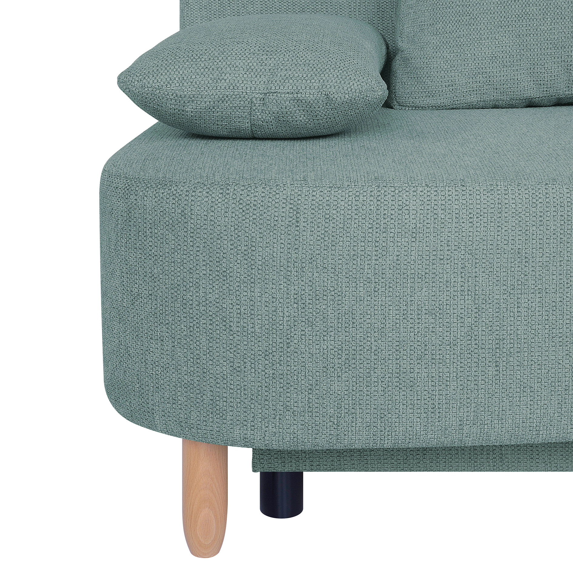 Schlafsofa - eisblau - Federkern - Staukasten