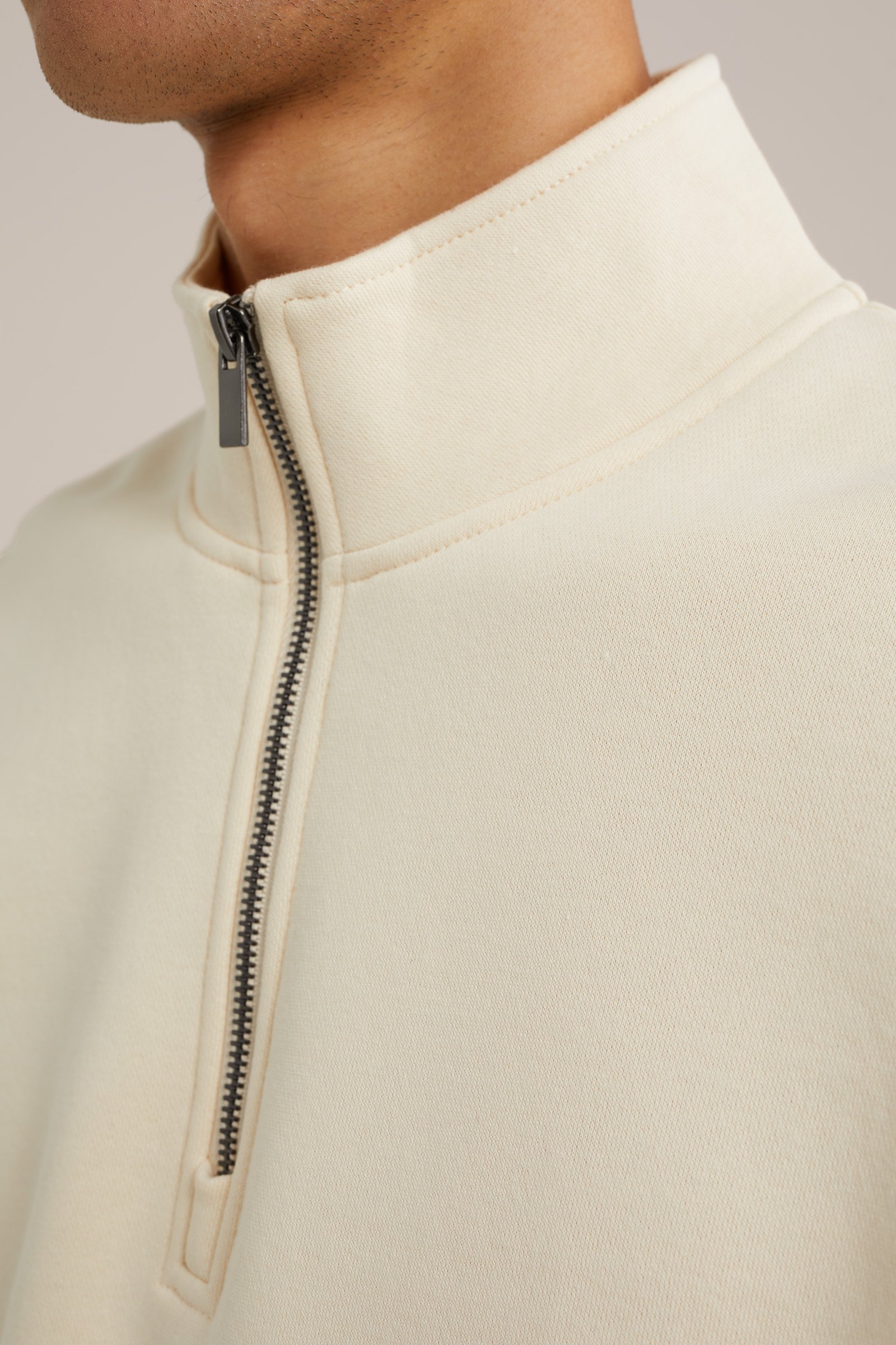 sweater met rits WE Fashion Gebroken wit