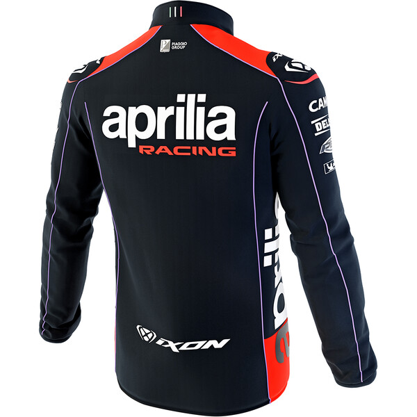 Ixon - Sweat zippé Aprilia 23 Noir / Rouge fluo