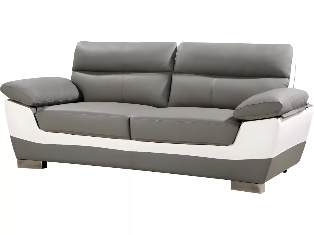 Canapé fixe en cuir reconstitué et PVC 