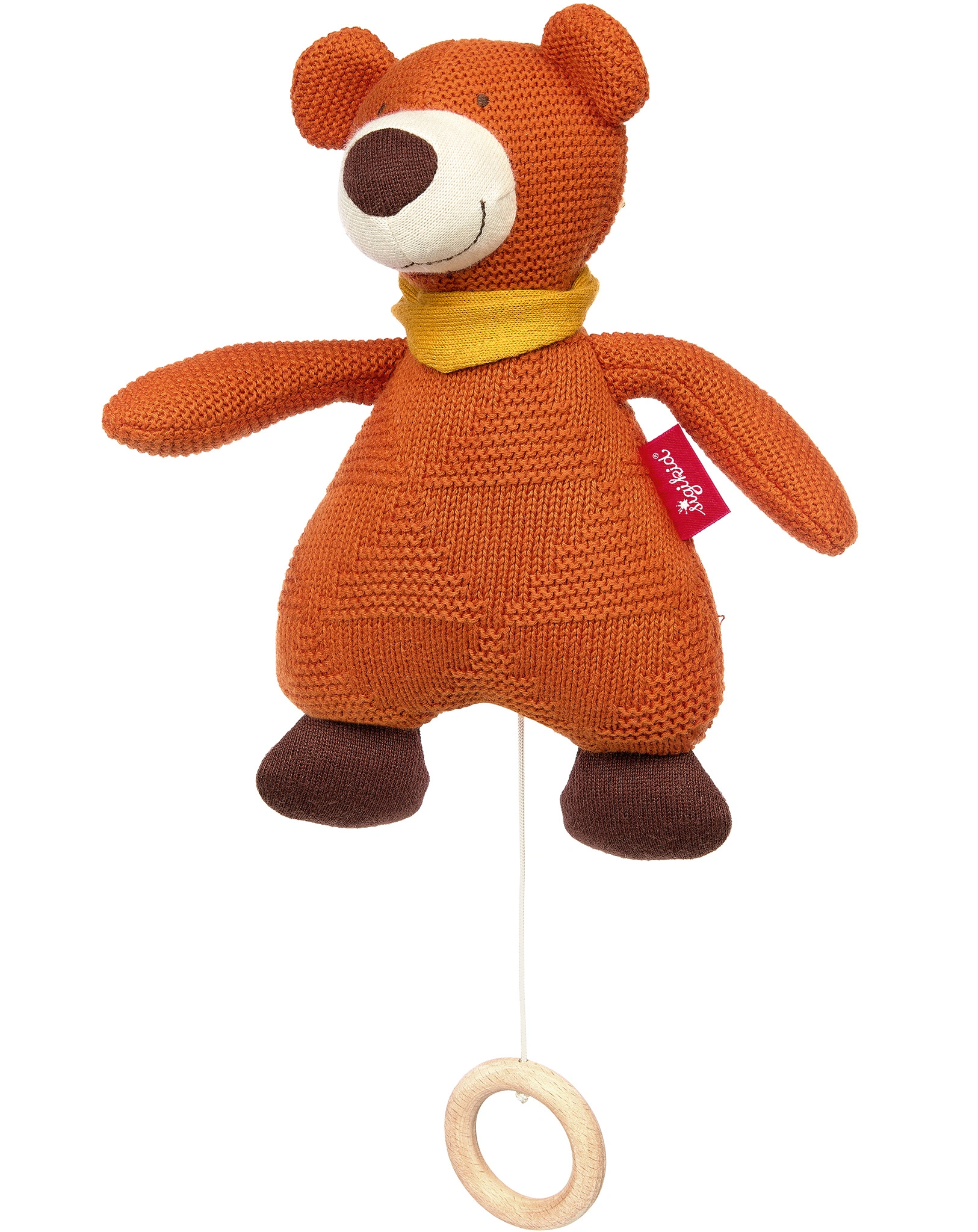 Strick-Spieluhr BÄR in orange