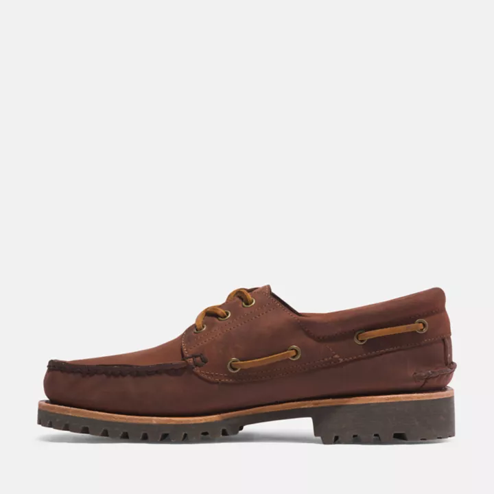 Chaussure bateau authentique cousue main Timberland pour homme en marron