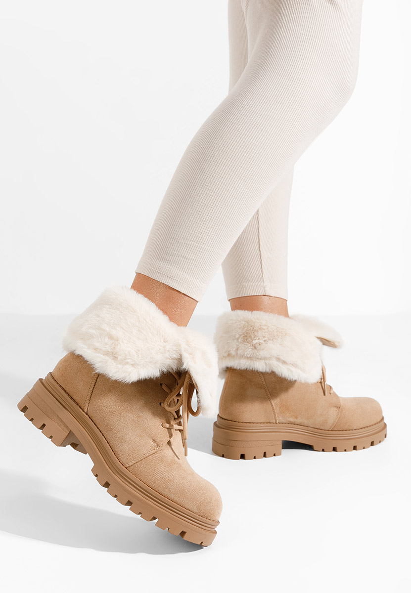 Bottines doublées femme beige Lolia