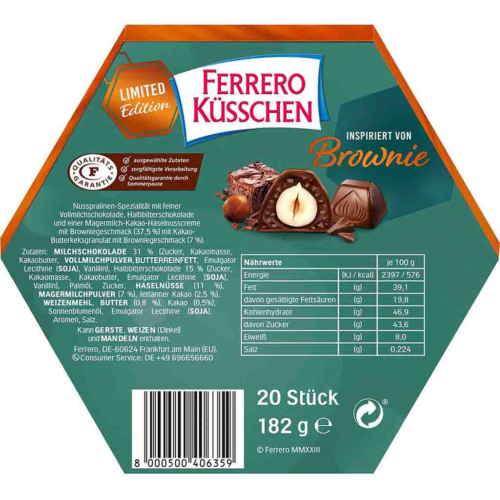 Ferrero Küsschen Brownie 20er 182g MHD:10.3.25