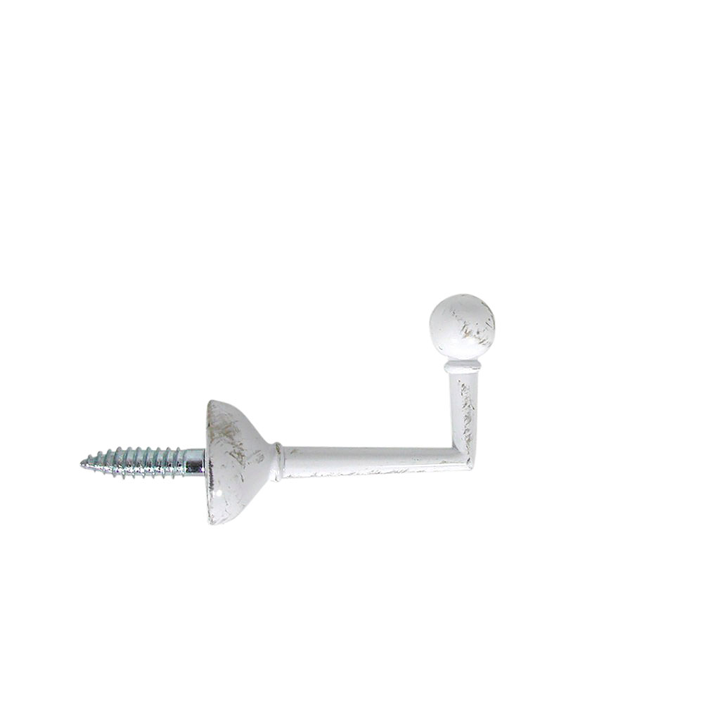 Lot de 2 gonds tringle rideau droits blancs or 20mm