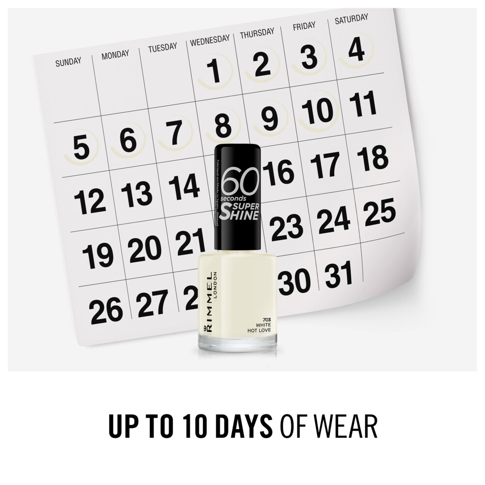 Rimmel Nagellak 60 Seconds SuperShine 703 White Hot Love8 ml