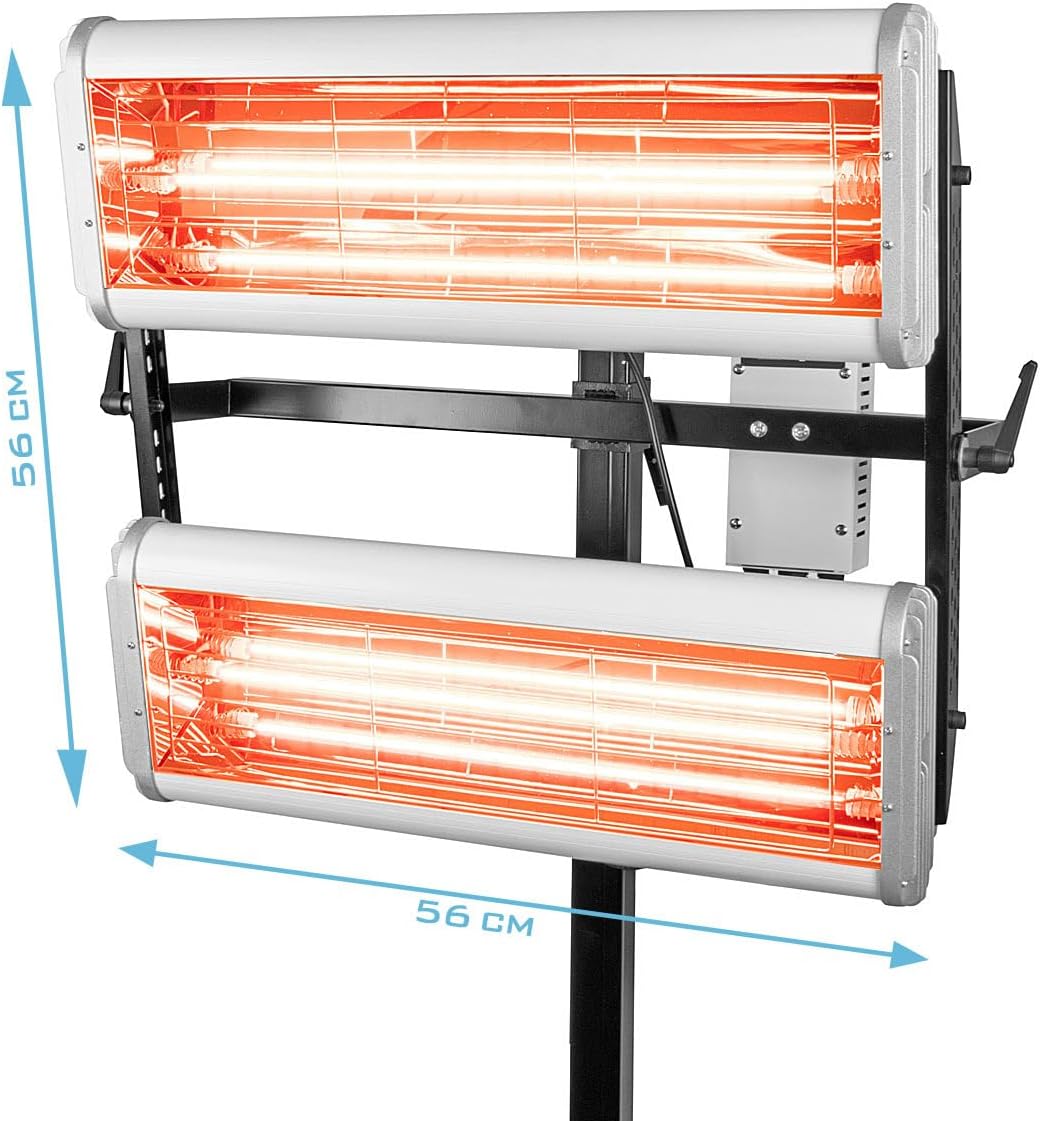 STAHLWERK Infrarot Lacktrockner IL-1200 ST mit 1.200 Watt und Stativ, leistungsstarker Infrarottrockner/IR Strahler/IR Trockner (2400 Watt)