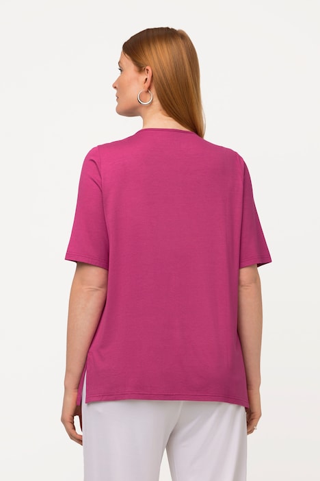 T-Shirt, vorne doppellagig, V-Ausschnitt, Halbarm
