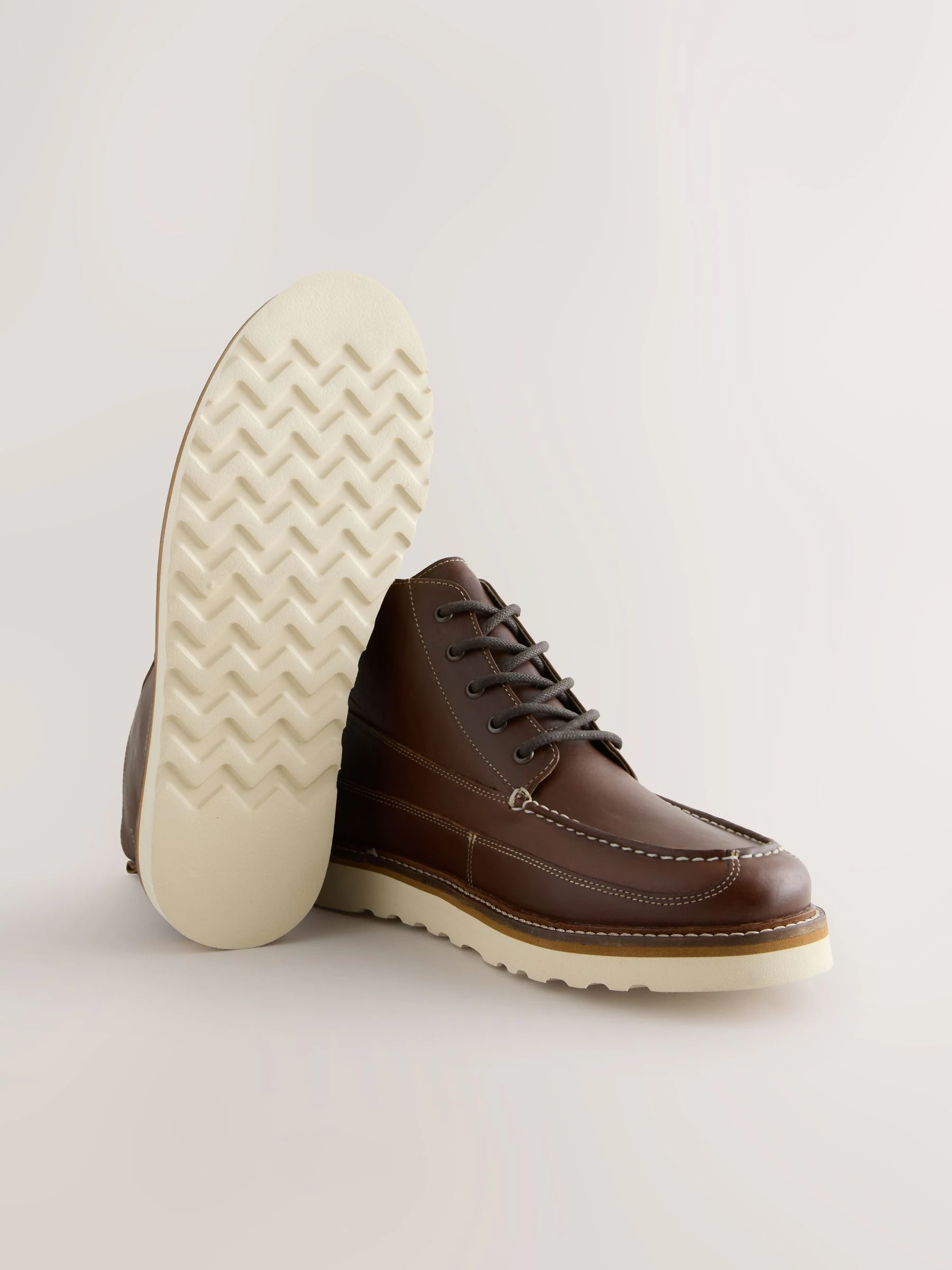 Bruin - Wedge Apron Toe Leather Boots