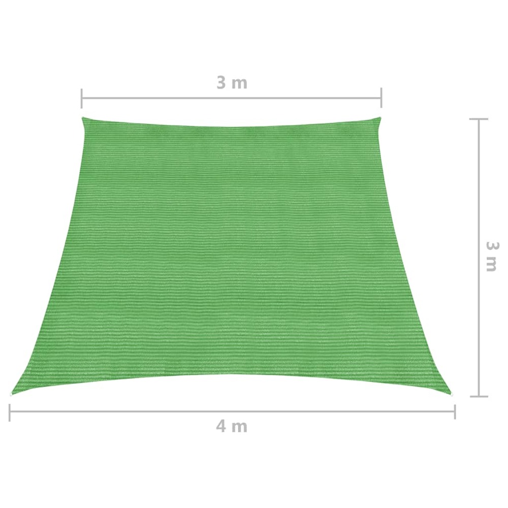 Voile toile d'ombrage parasol 160 g/m² pehd 3/4 x 3 m vert clair