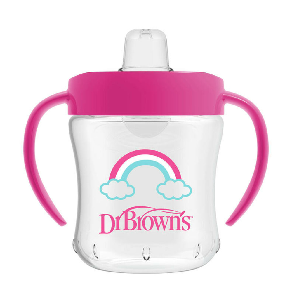 Dr. Browns Oefendrinkbeker Zachte Tuit 6+ mnd Roze180 ml