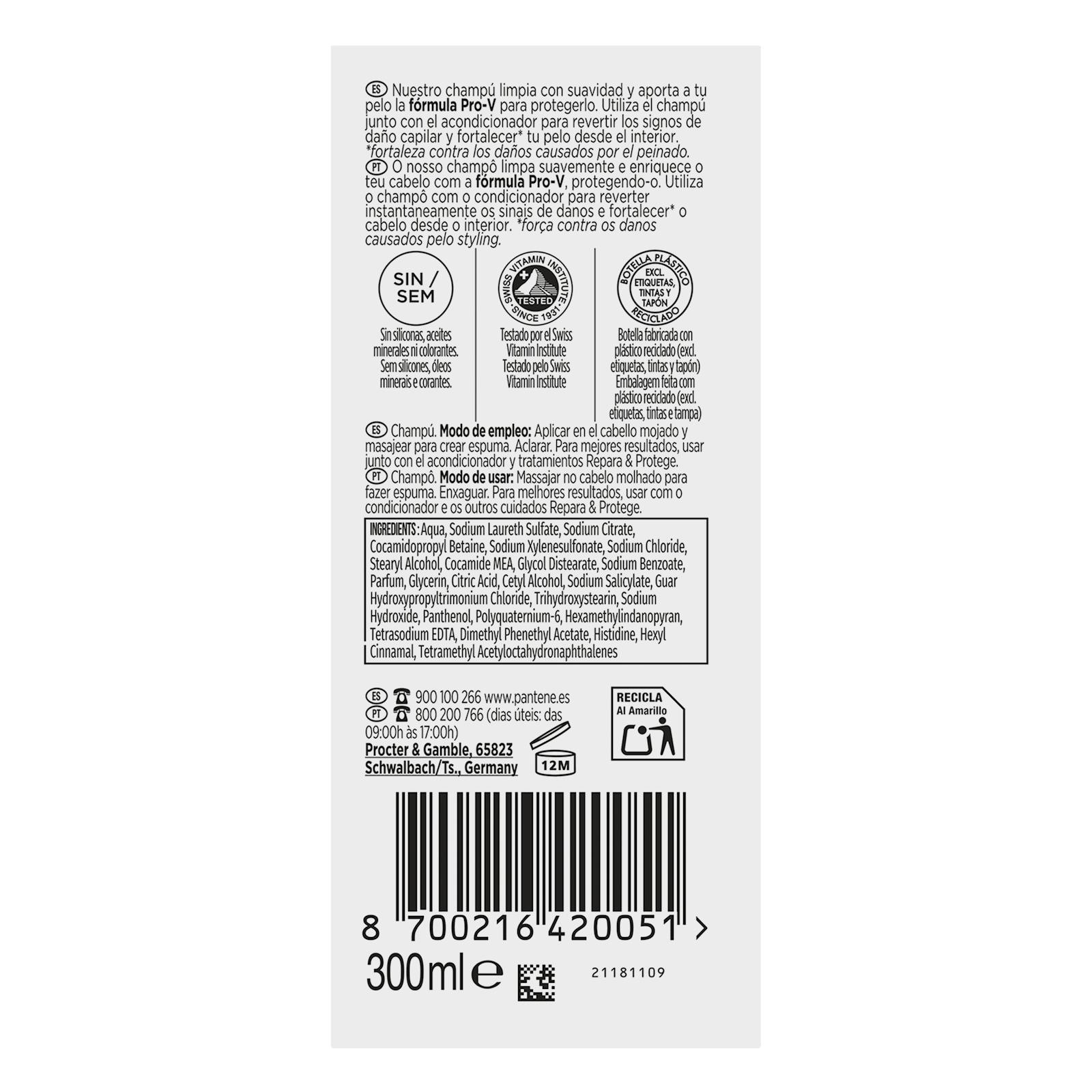 Shampooing Pantene Repair & Protect pour cheveux fragiles et abîmés